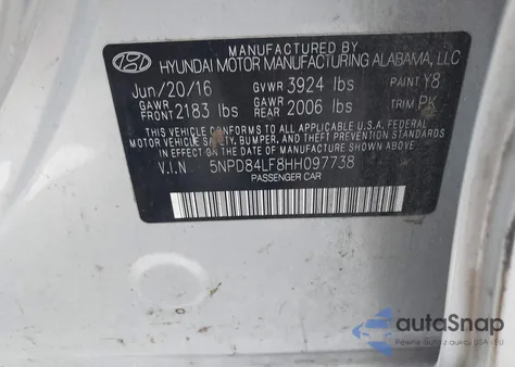 2017 Hyundai Elantra Se из США, поврежденный, VIN 5NPD84LF8HH097738